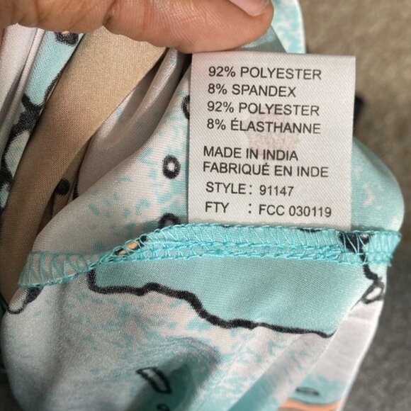 Jamie Sadock Colorful Artsy Abstract Print 1/4 Zip Short Sleeve Golf Top Sz LG - Picture 8 of 8